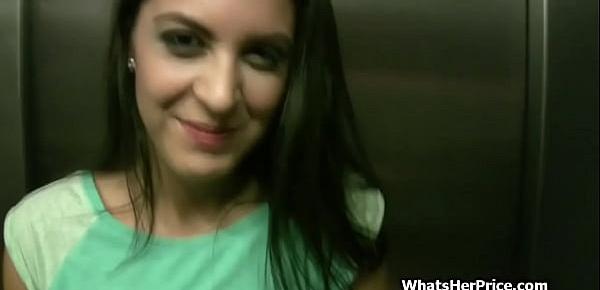  Paid elevator quickie with spicy Latina
